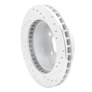 Chevrolet ASTRO Brake Rotor (1) - Front Left - R1 Concepts - Drilled & Slotted - Silver - `90-`02